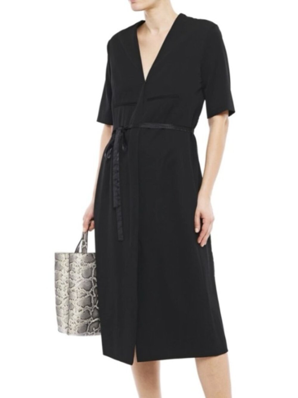 NWT 2018 Stella McCartney Black Wool Star Jacquard Midi Dress - Size 8 / IT44